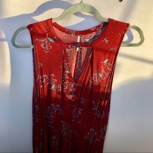 Red floral Free People flowy dress